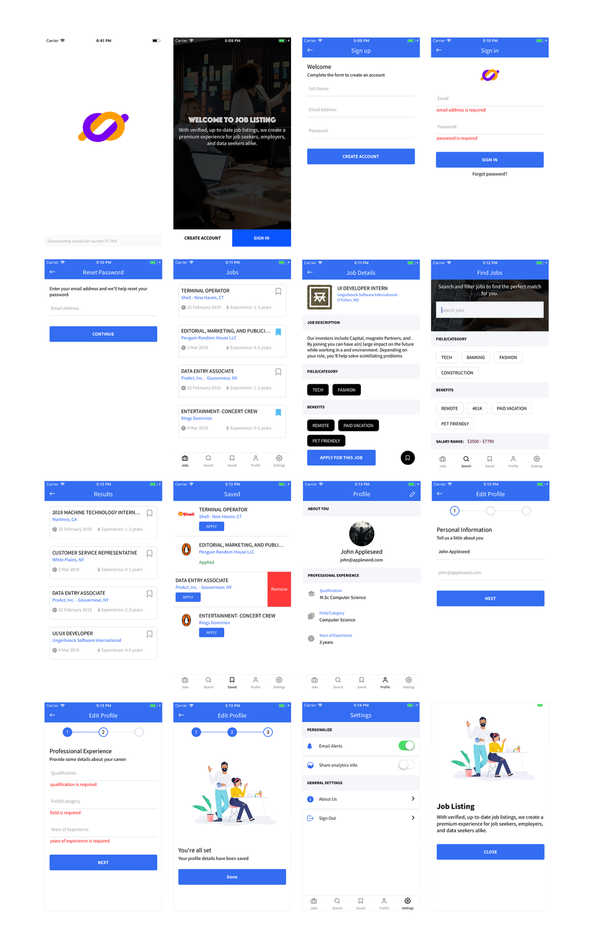 React Native Job Listing App Theme React Native Job Listing App Theme
